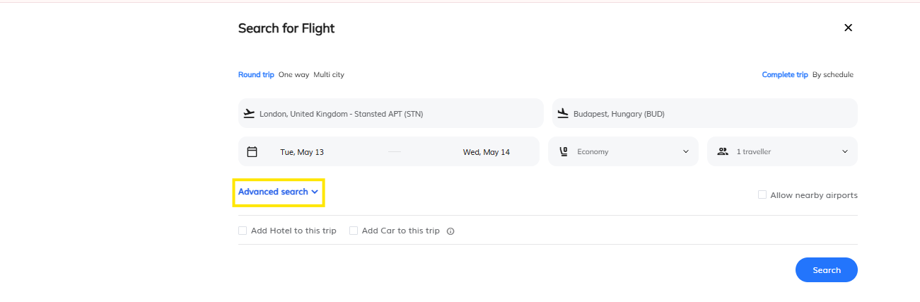 How to search for a flight with a particular airline image 1