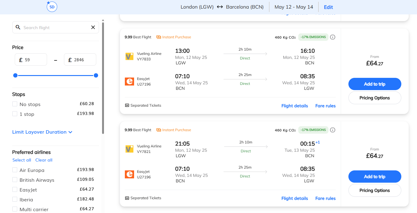 atriis-mix and match airlines